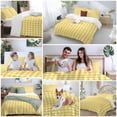 thumbnail image 5 of 3 Piece Yellow Duvet Cover Set Twin Size,Microfiber Comforter/Quilt Cover with Corner Ties and 2 Pillowcases,Country French Rustic Buffalo Plaid Modern Art All Season Soft Bedding with Zipper Closure, 5 of 8