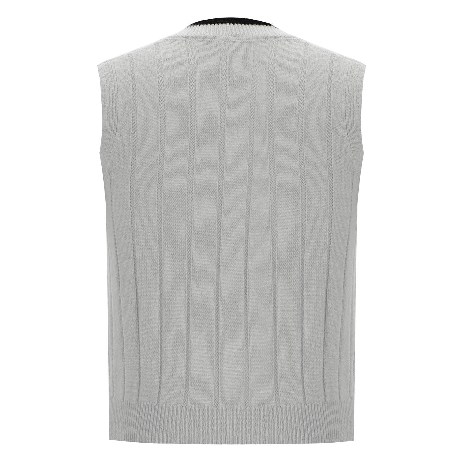 Ofreoo Men Waistcoat Knitting Top Sleeveless Casual V-neck Top Bottom Llayer Shirt Work Vest for Men Gift for Adults