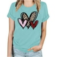 thumbnail image 1 of LSLJS T-Shirt Décontracté à Manches Courtes et Col Rond pour Femmes avec Imprimé Cœur, 1 of 3