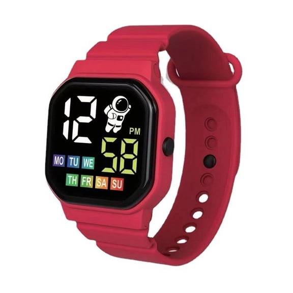 LED Digital Wrist Watch 1.6 Inch Square HD Large Display Bracelet Watch Adjustable Silicone Strap Multi-function Date Week Calendar Sports Watch Gift,Pink