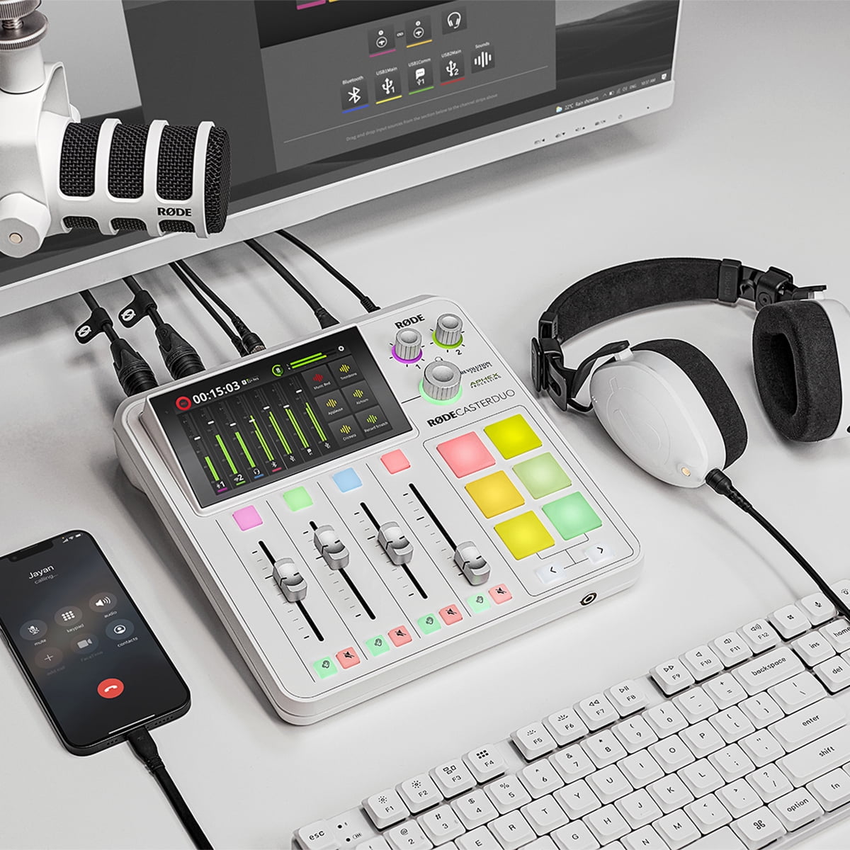 RODE RodeCaster Duo Streaming Mixer - White
