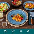 thumbnail image 5 of MALACASA 16 pcs Dinnerware Sets, Plates and Bowls Set for 4, Stoneware Dinner Set, Blue, 5 of 9