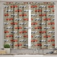thumbnail image 2 of Ambesonne Cars Valance & Curtain, Vintage Sports Vehicle, 55"x30", Tan Orange, 2 of 6