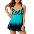 thumbnail image 4 of HAWEE Maillots de Bain pour Femmes Deux Pièces Maillots de Bain Contrôle du Ventre Maillot de Bain Tankini Modeste Robe de Bain Col en V, 4 of 5