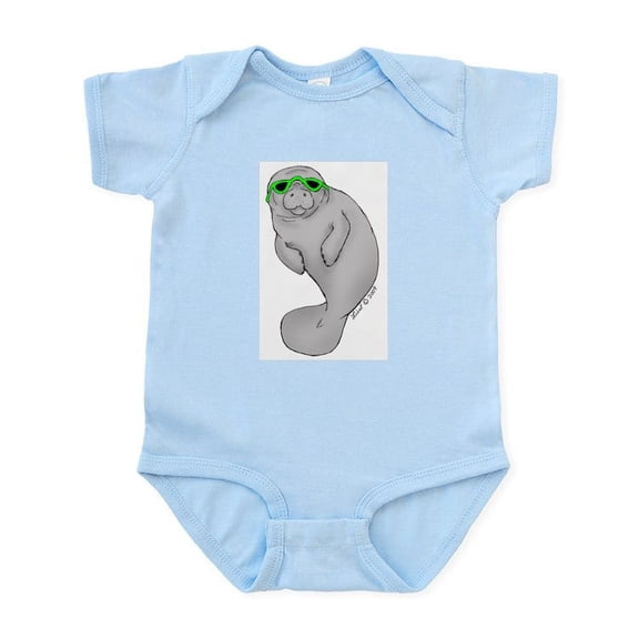 CafePress - Cool Manatee Infant Bodysuit - Baby Light Bodysuit, Size Newborn - 24 Months