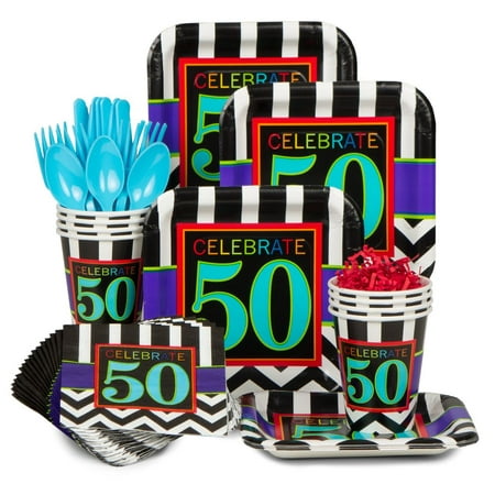 Chevron Mix 50Th  Birthday  Standard Kit Serves 8 Party  