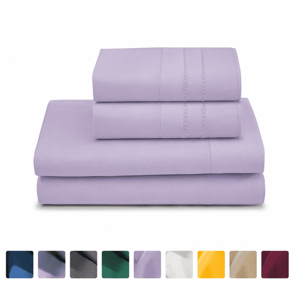 CH King Sheet Set, 4-Piece King Size Sheet Sets, Lightweight & Super Soft Easy Care Microfiber– Shrinkage & Fade Resistant Bedding Set with 14'' Deep Pockets (Lilac)