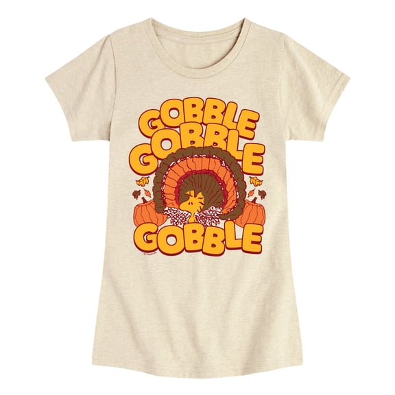 Peanuts - Gobble Woodstock - Youth Girls Fitted Short Sleeve T-Shirt