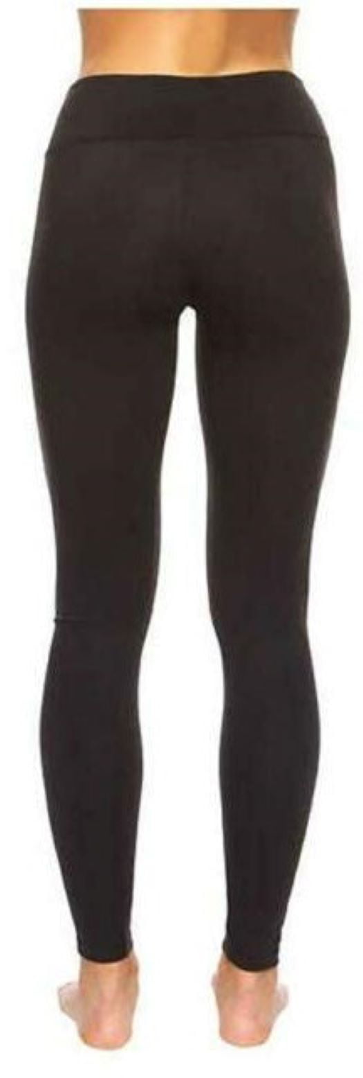 Postgrado  Felina 2 Pack Sueded Lightweight Legging Wide Waistband – Black  – XL