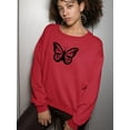 thumbnail image 2 of Monarch Butterfly Handdrawn Sweatshirt Women -Image by Shutterstock, Female 5X-Large, 2 of 4