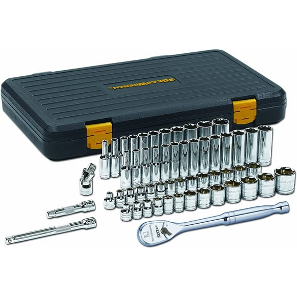 GEARWRENCH 56 Pc. 3/8" Drive 6 Point 120XP Standard & Deep SAE/Metric Mechanics Tool Set - 80550P
