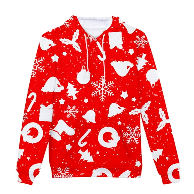 Chandail de Noël pour Hommes Mode Décontractée Chandail de Noël en Molleton Impression Numérique Chandail à Capuche Chandail de Noël pour Hommes Mode pour Hommes