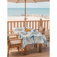 thumbnail image 2 of Outdoor Tablecloth with Umbrella Hole for Patio/Picnic/Party/Camping, Navy Blue Starfish Waterproof Table Cloth Rectangle Table Cover Washable, Coastal Summer Beach Ocean Rustic (60"x 120"), 2 of 8