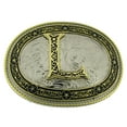 thumbnail image 1 of Initial L Belt Buckle American US Alphabet Monogram Letter Vintage Metal Rodeo, 1 of 2