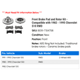 thumbnail image 2 of Front Brake Pad and Rotor Kit - Compatible with 1982 - 1995 Chevy S10 RWD 1983 1984 1985 1986 1987 1988 1989 1990 1991 1992 1993 1994, 2 of 2