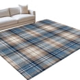 Blue Gray Buffalo Plaid Washable Area Rug 8 x 10 ft Rustic Farmhouse ...