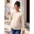 thumbnail image 3 of Maternity Bow Back Sweater for Women Long Sleeve V-Neck Drop Shoulder Loose Fit Tunic Knit Pullover, 3 of 5
