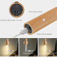 thumbnail image 3 of Wooden Motion Sensor Lights Indoor, Battery Operated Magnet Body Hallway Rechargeable LED Wireless Battery Operated Wall Sconce, Portable Decor Torch Night Lighting for Bedroom, 3 of 8
