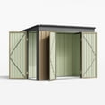 thumbnail image 2 of Patiowell 8x4FT Outdoor Metal Storage Shed with 3 Doors, Heavy-Duty Steel Garden Tool Shed, Brown Weather-Resistant Utility Cabinet for Patio, Yard, 2 of 8