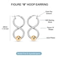 thumbnail image 4 of LeCalla 925 Sterling Silver Hoop Earrings for Women | Yellow Gold & Silver Twisted Ball Bead Earrings, 4 of 7