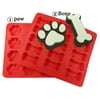 CHARMED Kitchen Dog Treats Silicone Cookie Cake Pan Mold Bone-Shaped and Paw Prints; Pack of 2