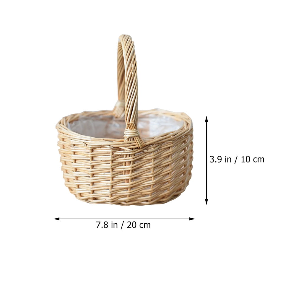 WEAVILUX multi-function picking basket Woven Basket Rattan present Home Owners Easter Celebration 1Pcs