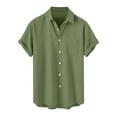thumbnail image 2 of NuoCaiYun Shirts for Men Casual Short Sleeve Button Down Shirt Beach Vacation Summer Turndown Collar Tops with Pocket, 2 of 6