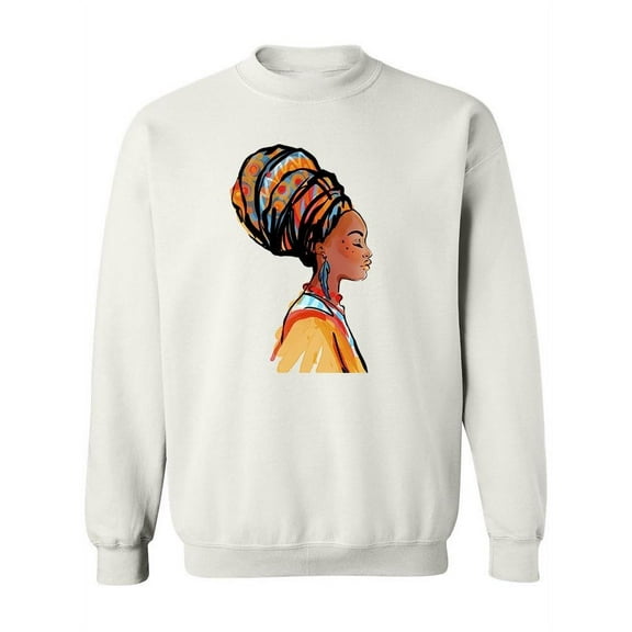 African Woman Watercolor Paint Sweatshirt Women -Image by Shutterstock, Female XX-Large