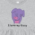 thumbnail image 4 of Inktastic I Love My Sissy Elephant Purple Pink Girls Baby Dress, 4 of 5