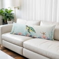 thumbnail image 3 of Sea Turtle Throw Pillow Covers Teal Green Starfish Shell Marine Life Decorative Lumbar Pillow Cover Rectangle Cushion Case for Sofa Couch Bed Living Room Bedroom 20 X 54 Inches, 3 of 9