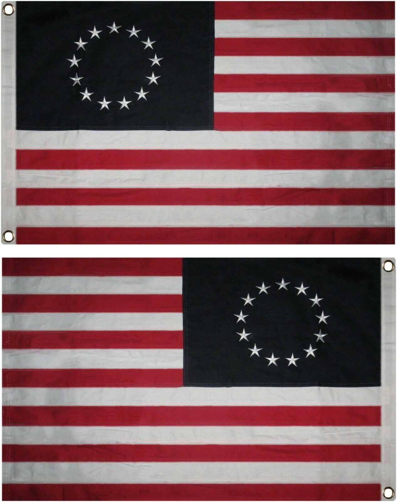 Betsy Ross 100% Cotton 2X3 Flag Embroidered Parotic Sewn Stars & Stripes USA