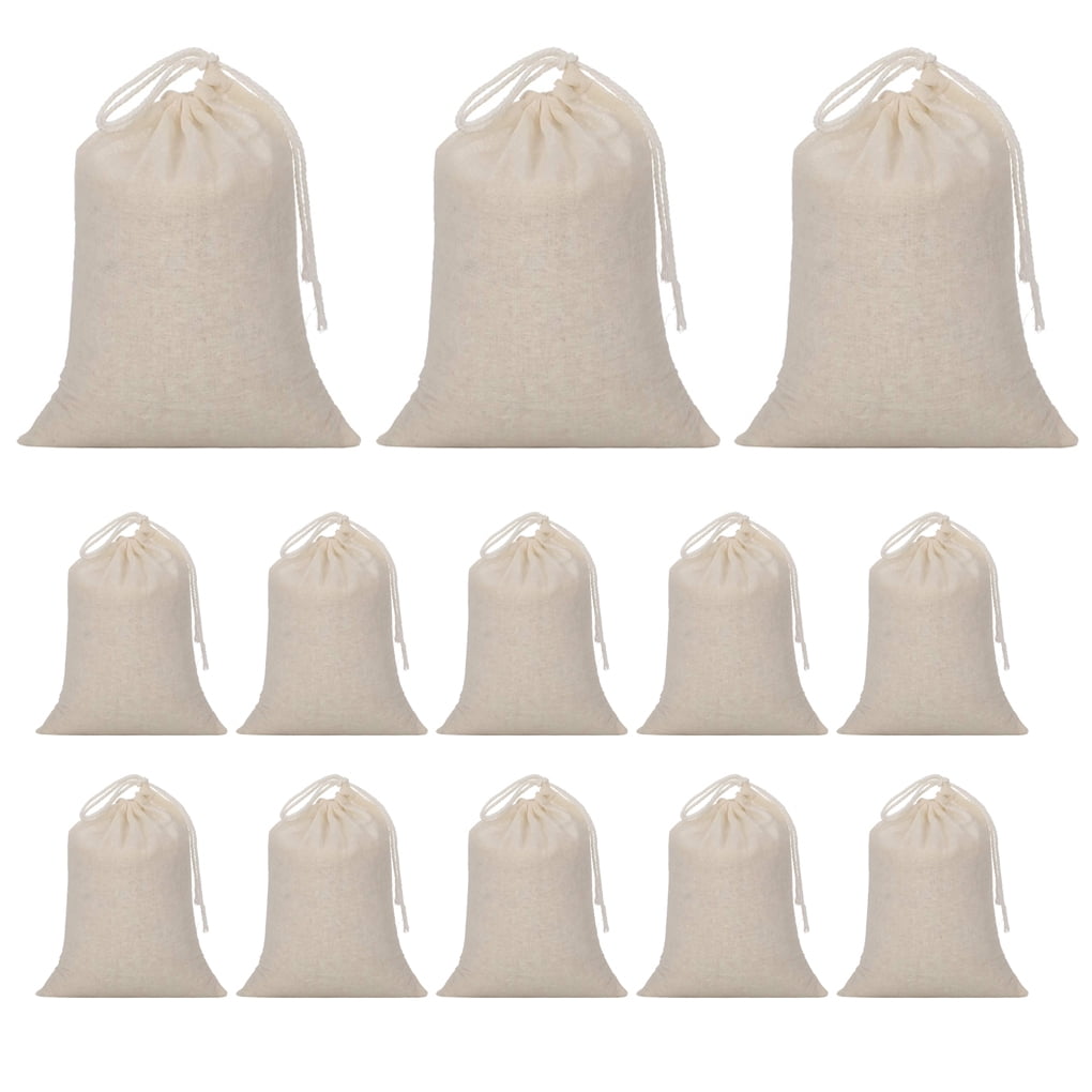 Pack of 10 Reusable Drawstring Bag Portable Reliable Fast Drying Natural Durable Multifunctional Spice Bags for Home Supplies