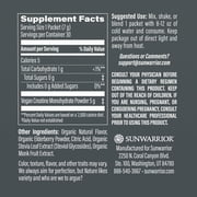 Sunwarrior Micronized Creatine Monohydrate Powder, Vegan Pre Workout Supplement, Lemonade, 30 Servings