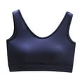 thumbnail image 2 of Sports Bras for Women Plus Size M-5X Pullover Wirefree Push Up Bralettes Ladies Casual Solid Color Breathable Full-Coverage Workout Underwear Bra, 2 of 5