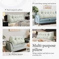 thumbnail image 5 of Rounuo Bed Wedge Pillow for Headboard, California Triangular Reading Pillow Linen Large Bolster Backrest Support Upholstered Lumbar Cushion Ivory 70"x20", 5 of 9