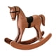 thumbnail image 2 of Estatua de caballo mecedor retro coleccionable de madera vintage adorno de escritorio decorativo Bronce, 2 of 9