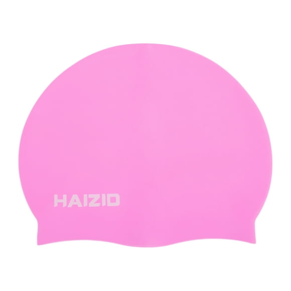 Gorro de natación impermeable de silicona rosa 1 Pc de Bargains Únicos