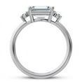 thumbnail image 2 of Kiva Jewel Three Stone 1.77 Ct Engagement Ring - 14K White Gold Plated Ring with Cushion Cut Lab Created Diamonds Ring - Wedding Ring for Women - Stunning Lab Created Diamond Jewelry for Her, 2 of 6