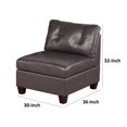 thumbnail image 5 of Benjara Hina 37 Inch Modular Armless Sofa Chair, Brown Faux Leather, Solid Wood, 5 of 5