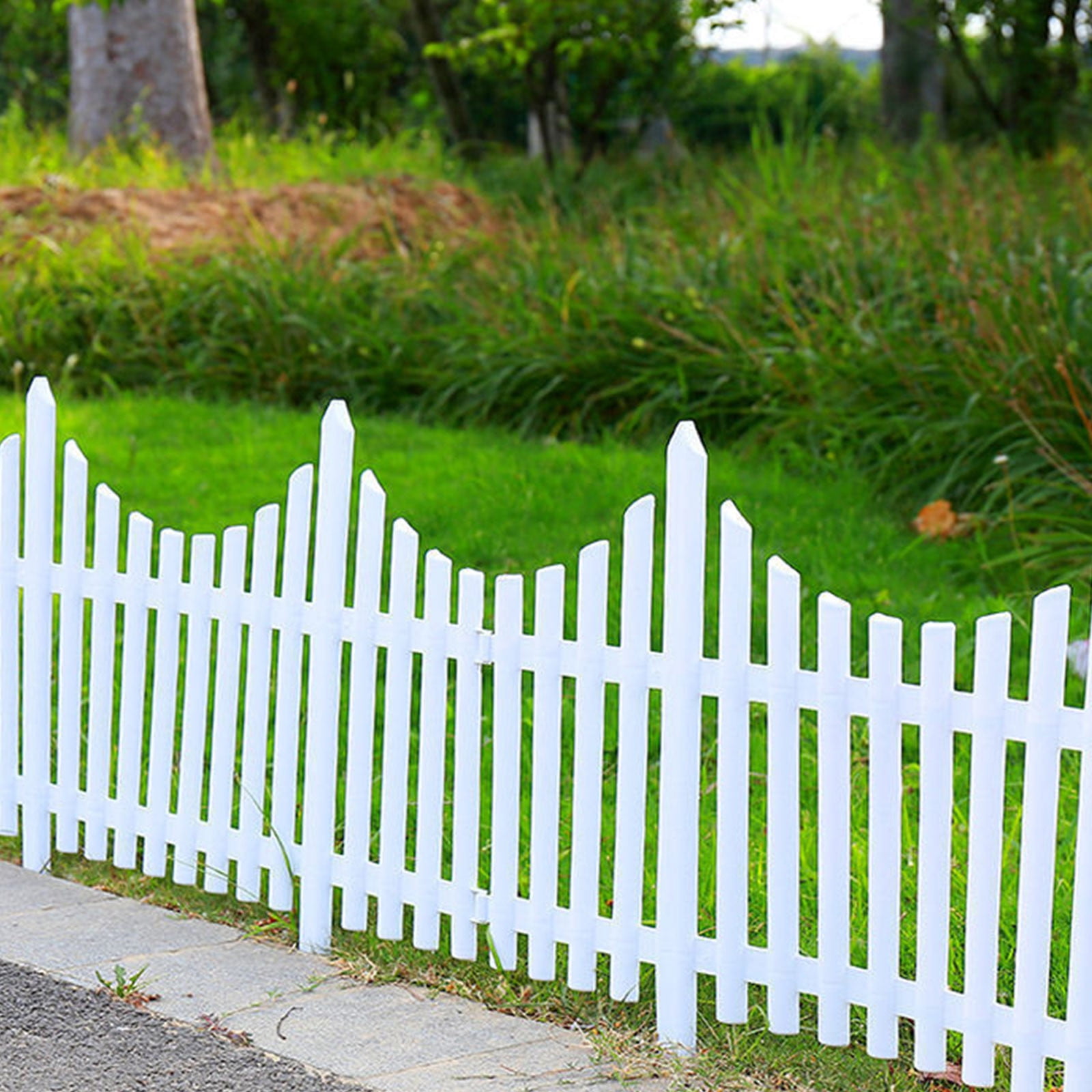 White Plastic Edging Garden Picket Fence - 23.6"x12.6" Decorative Garden Fence, Foldable & Removable Decorative Border, Animal Barrier, Garden Border Fence, Edging Border Decorative Fences