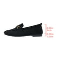thumbnail image 6 of Women's Vintage Suede Ballet Flat Shoes Chunky Low Heel Slip On Loafers Square Toe Non Slip Dress Shoes with Metal Chain Black Size 6.5, 6 of 8