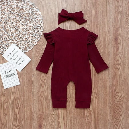 

Baby girl jumpsuit Infant Newborn Baby Boys Girls Romper Long Sleeves Jumpsuit One-peice Suit CHMORA