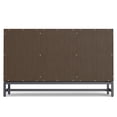 thumbnail image 3 of Simpli Home Banting 58 inch Wide Solid Wood Modern Industrial 3 Door Sideboard Buffet in Walnut Brown, 3 of 14