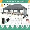 thumbnail image 3 of SANOPY 10' x 30' EZ Pop up Canopy Party Tent, Outdoor Event Instant Gazebo with 8 Removable Sidewalls for Camping Wedding Picnic, Gray, 3 of 8