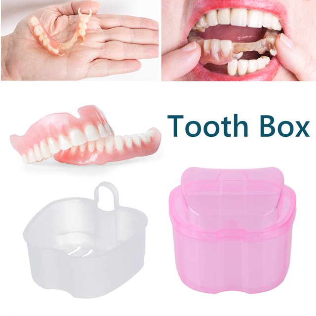 Caja de baño para el cuidado de la dentadura postiza con recipiente de red para colgar Caja de baño para limpieza de dientes postizos Ndcxsfigh Cuidado Belleza