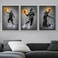 thumbnail image 3 of wall26 Framed Canvas Print Wall Art Set Neon Light Basketball Player Slam Dunk Sports &amp; Fitness Athletes Digital Art Pop Art Modern Portrait for Living Room, Bedroom, Office - 24"x36"x3, 3 of 5