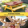 thumbnail image 6 of Red Valentine's Day Table Cloths for 6 Foot Rectangle Tables, Roses Truck Romantic Love Heart Wooden Patio Waterproof Elastic Fitted Tablecloths, Washable Rectangular Table Cover for Camping, 6 of 8