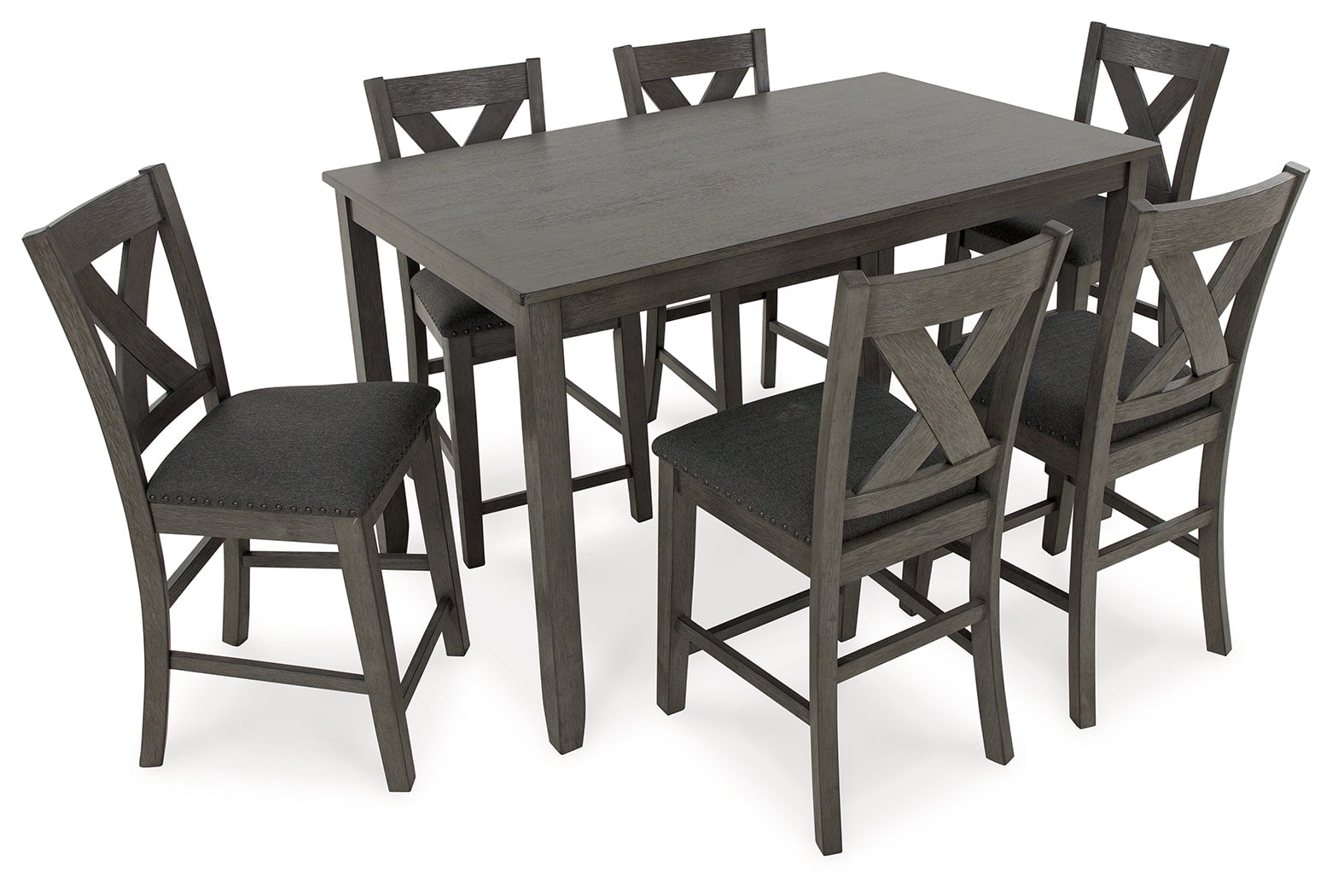 Ashley Larchmont 5 Piece Wood Counter Height Dining Set in Brown Walmart