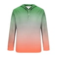 thumbnail image 4 of Blusa de manga larga con capucha para hombre, estilo informal, con botones, estampado degradado, de poliéster, 4 of 4