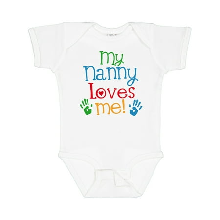 

Inktastic My Nanny Loves Me Grandson Boys or Girls Baby Bodysuit